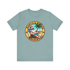 Santa's Beach Brewery T Shirt Festive Comfort Tee for All - Ocean State Styles
