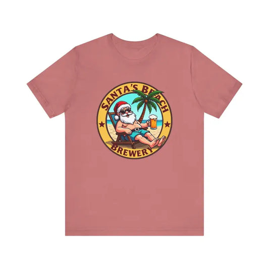 Santa's Beach Brewery T Shirt Festive Comfort Tee for All - Ocean State Styles