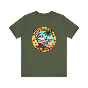 Santa's Beach Brewery T Shirt Festive Comfort Tee for All - Ocean State Styles