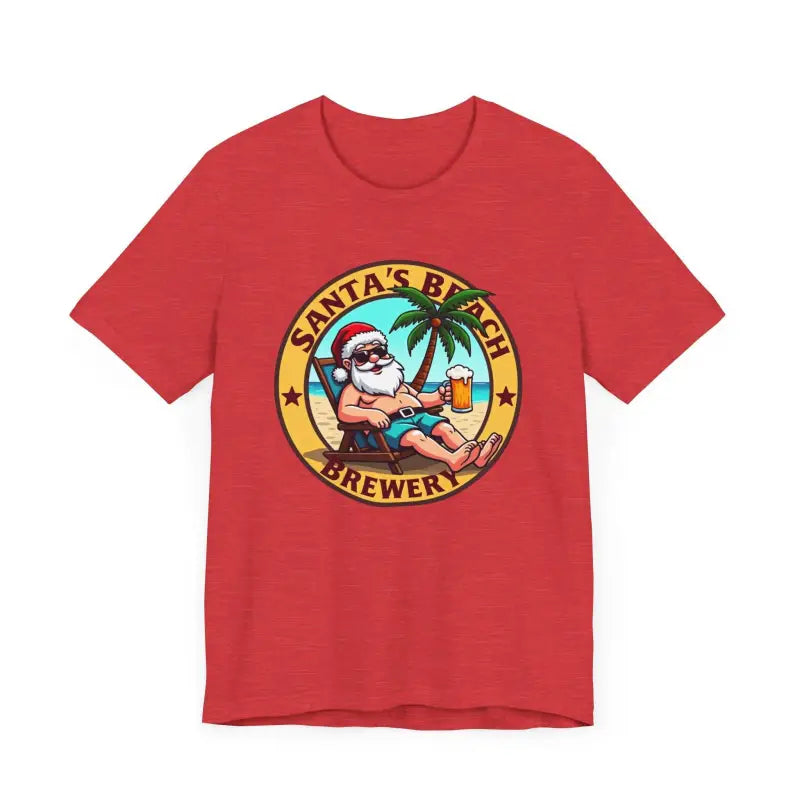 Santa's Beach Brewery T Shirt Festive Comfort Tee for All - Ocean State Styles