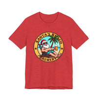 Santa's Beach Brewery T Shirt Festive Comfort Tee for All - Ocean State Styles