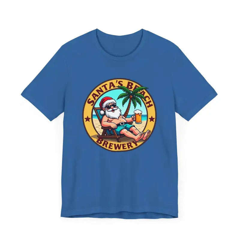 Santa's Beach Brewery T Shirt Festive Comfort Tee for All - Ocean State Styles