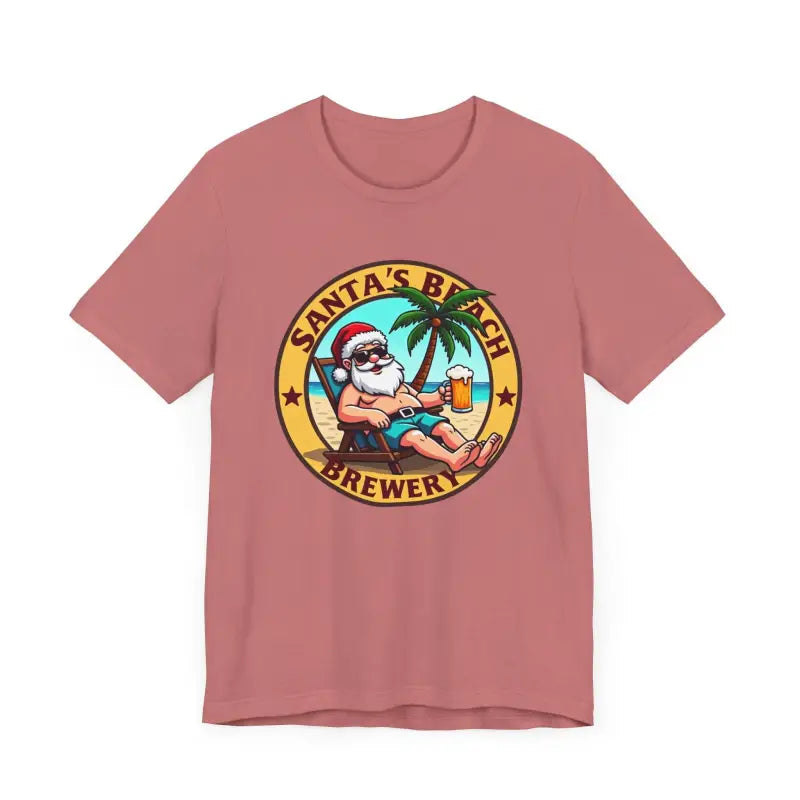 Santa's Beach Brewery T Shirt Festive Comfort Tee for All - Ocean State Styles