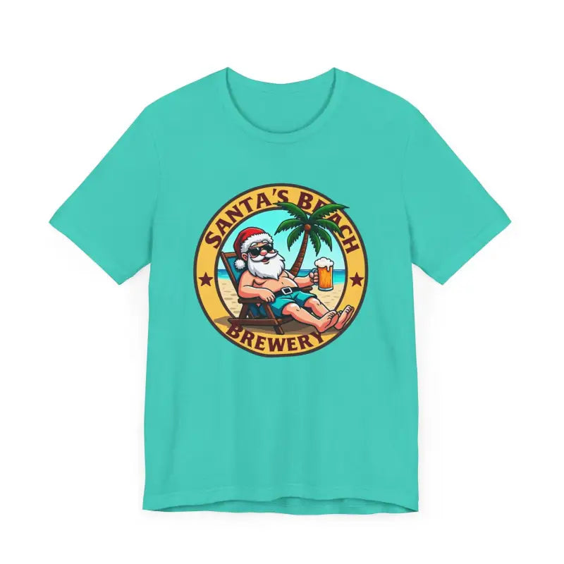 Santa's Beach Brewery T Shirt Festive Comfort Tee for All - Ocean State Styles