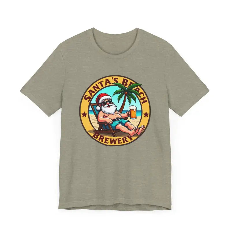 Santa's Beach Brewery T Shirt Festive Comfort Tee for All - Ocean State Styles