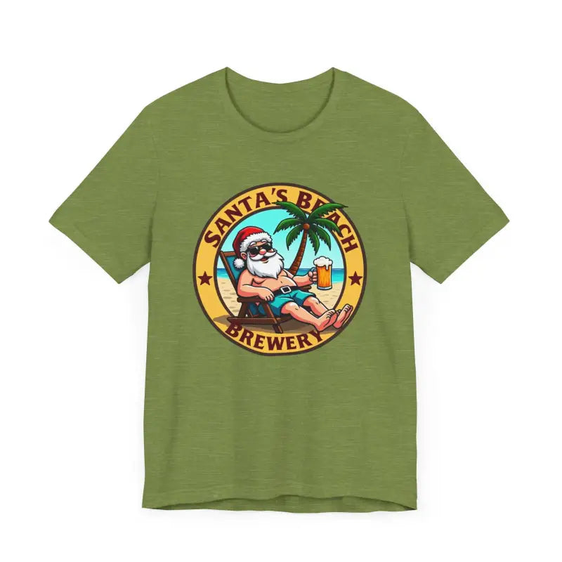 Santa's Beach Brewery T Shirt Festive Comfort Tee for All - Ocean State Styles
