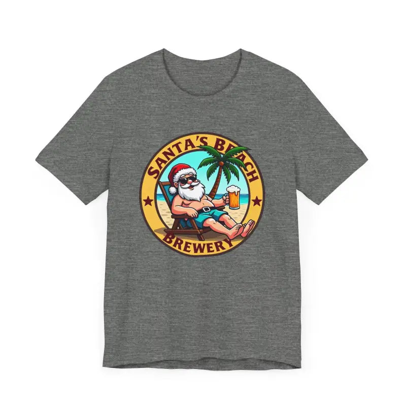 Santa's Beach Brewery T Shirt Festive Comfort Tee for All - Ocean State Styles