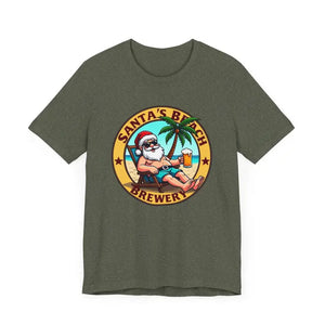 Santa's Beach Brewery T Shirt Festive Comfort Tee for All - Ocean State Styles