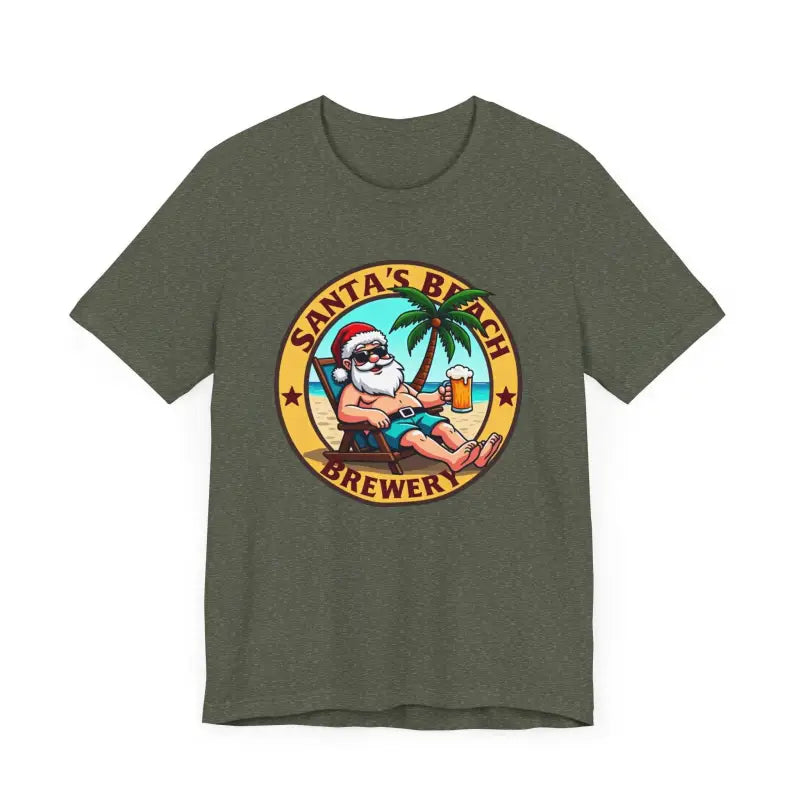 Santa's Beach Brewery T Shirt Festive Comfort Tee for All - Ocean State Styles
