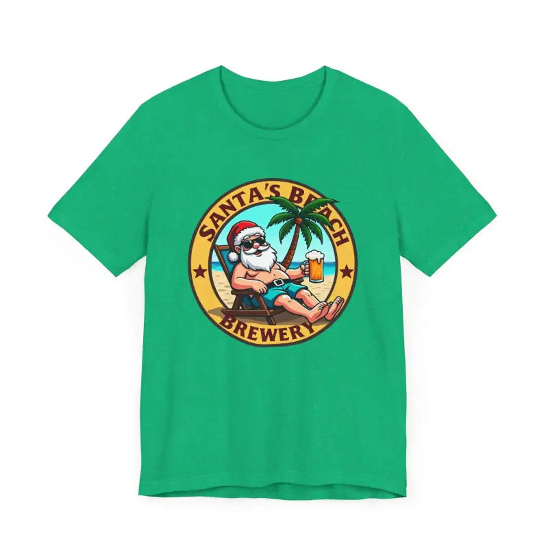Santa's Beach Brewery T Shirt Festive Comfort Tee for All - Ocean State Styles