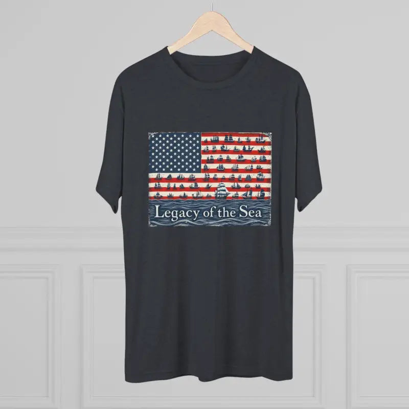 Dark gray Sea Legacy unisex t-shirt featuring a nautical flag design