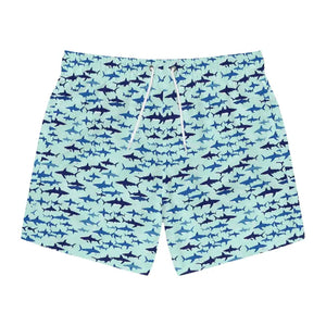 Shark Pattern Swim Trunks for Summer Fun - Ocean State Styles