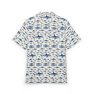Shark Patterned Short Sleeved Button Down Shirt - Ocean State Styles