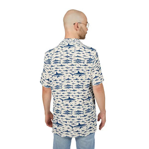 Shark Patterned Short Sleeved Button Down Shirt - Ocean State Styles