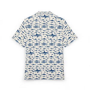Shark Patterned Short Sleeved Button Down Shirt - Ocean State Styles