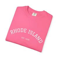 Pink crewneck T-shirt from the Short Sleeve Crew Neck T Shirts collection in Salmon Terracotta White and Teal
