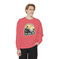 Sitting on the Dock Bite Me Unisex Garment Dyed Sweatshirt - Ocean State Styles