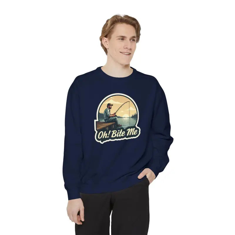 Sitting on the Dock Bite Me Unisex Garment Dyed Sweatshirt - Ocean State Styles