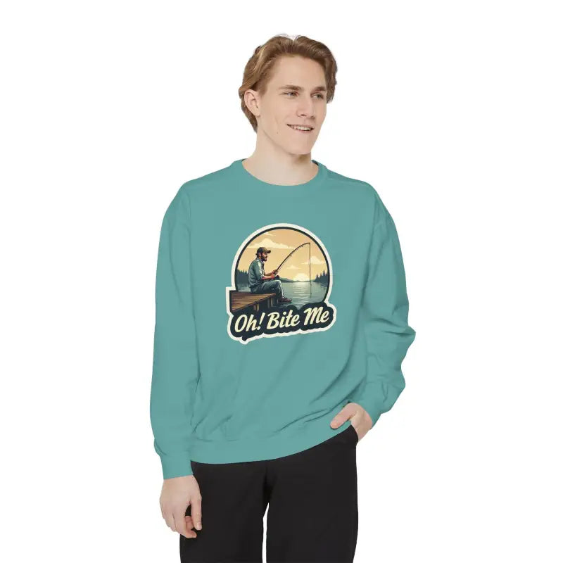 Sitting on the Dock Bite Me Unisex Garment Dyed Sweatshirt - Ocean State Styles