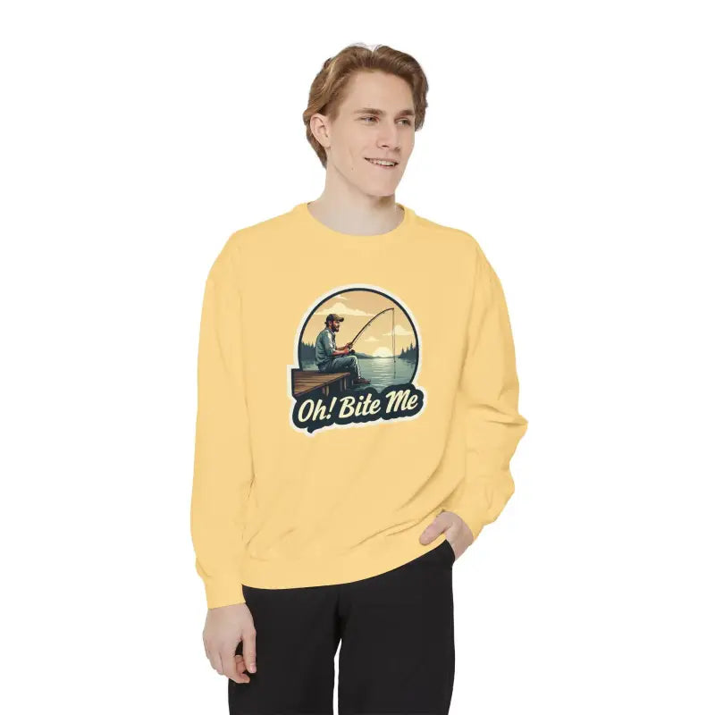 Sitting on the Dock Bite Me Unisex Garment Dyed Sweatshirt - Ocean State Styles
