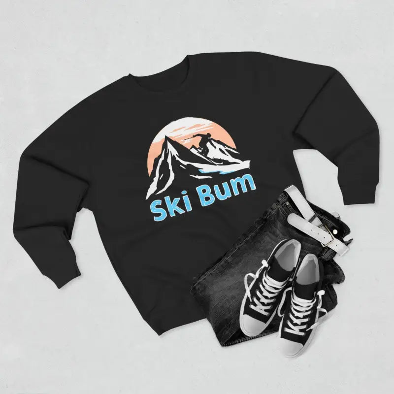 Ski Bum Sweatshirt Collection Cozy Style Blue Beige Black - Ocean State Styles