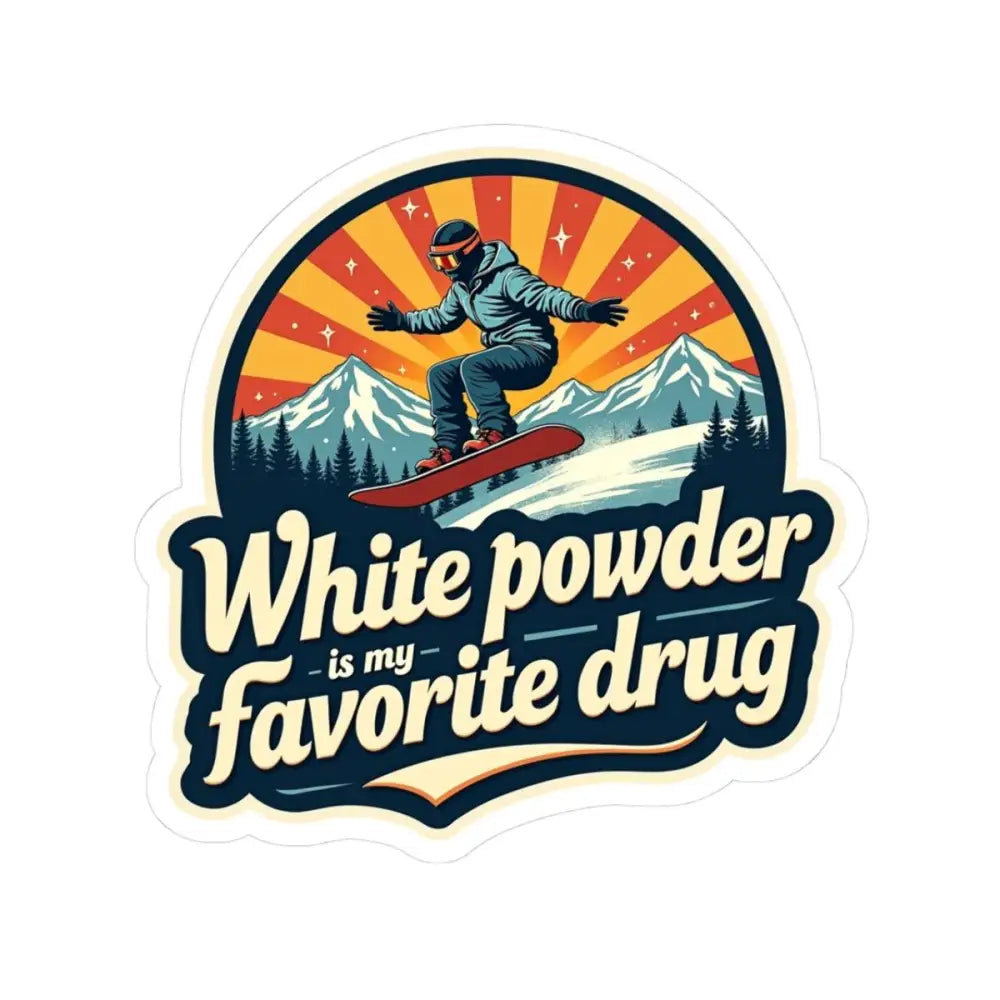 Snowboarding sticker with mountain backdrop for creative indoor decor enhancement