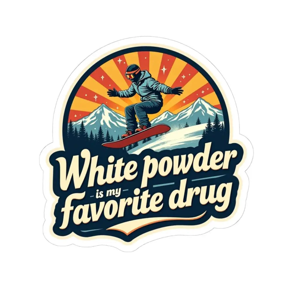 Snowboarding sticker featuring a mountain backdrop for creative indoor decor