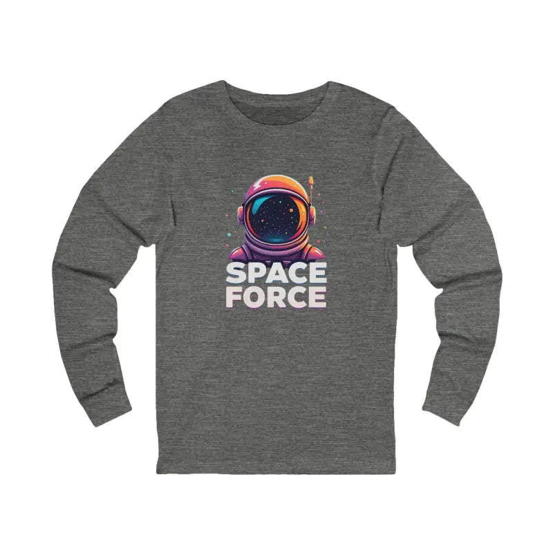 Gray long-sleeved Space Force Astronaut shirt designed for comfort and style