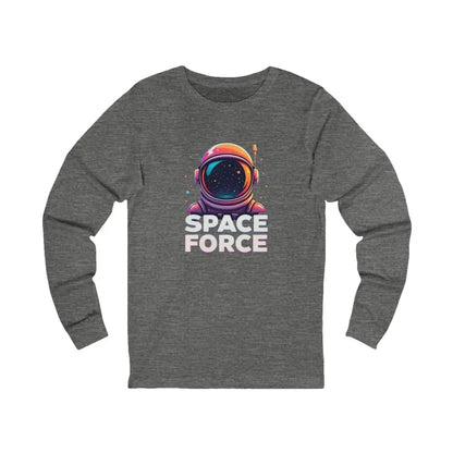 Gray long-sleeved Space Force Astronaut shirt designed for comfort and style