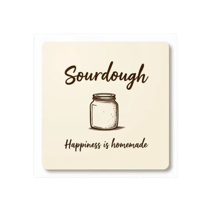 Square coaster featuring sourdough design for baking enthusiasts and home bakers