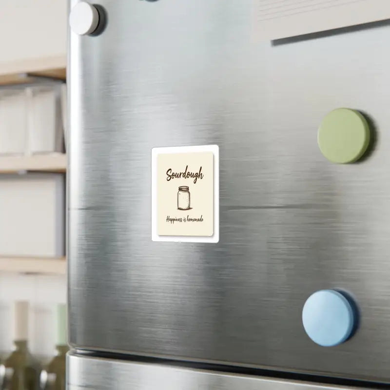 Sourdough-themed refrigerator magnet for baking lovers in Square Sourdough Decal