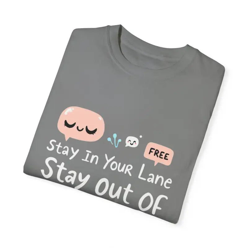 Stay Out Of My Business Unisex Garment Dyed T Shirt With Cartoon Graphics - Ocean State Styles