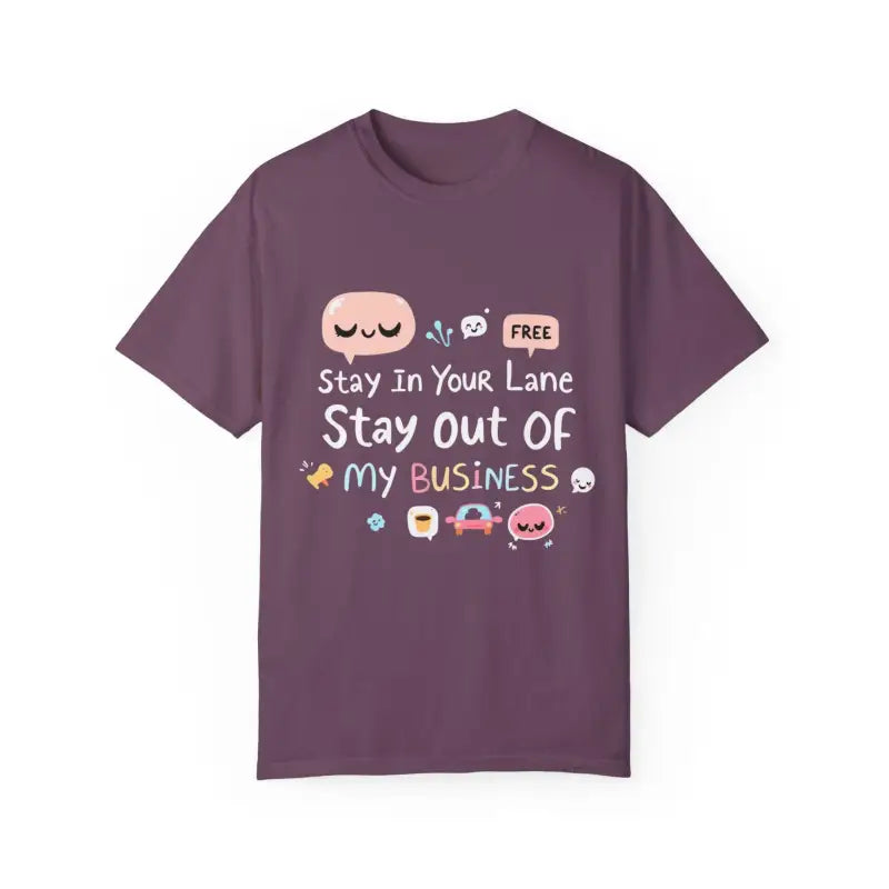 Stay Out Of My Business Unisex Garment Dyed T Shirt With Cartoon Graphics - Ocean State Styles