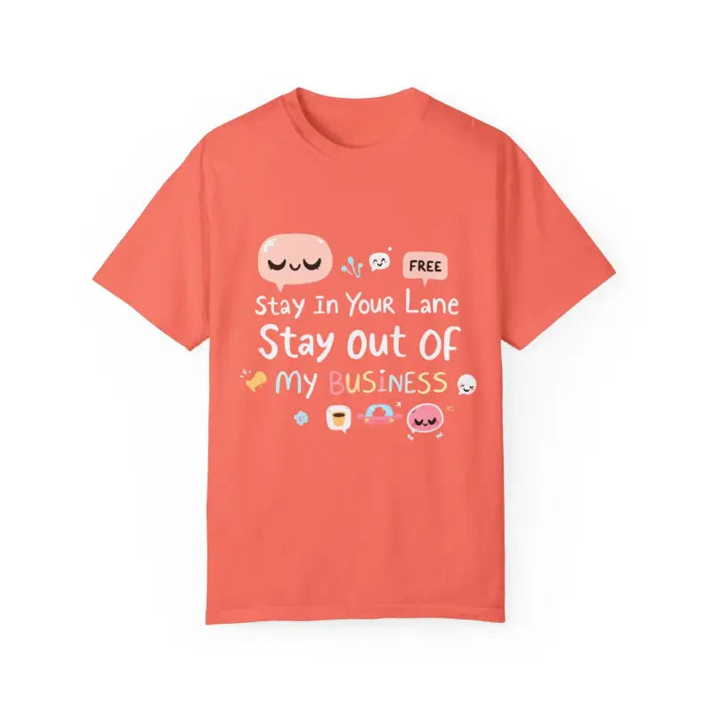 Stay Out Of My Business Unisex Garment Dyed T Shirt With Cartoon Graphics - Ocean State Styles