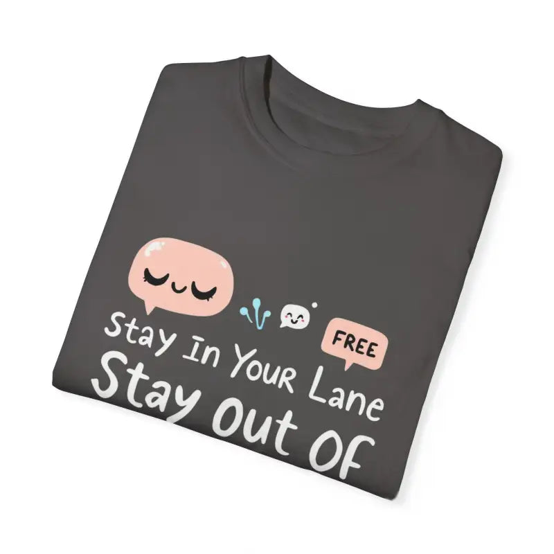 Stay Out Of My Business Unisex Garment Dyed T Shirt With Cartoon Graphics - Ocean State Styles