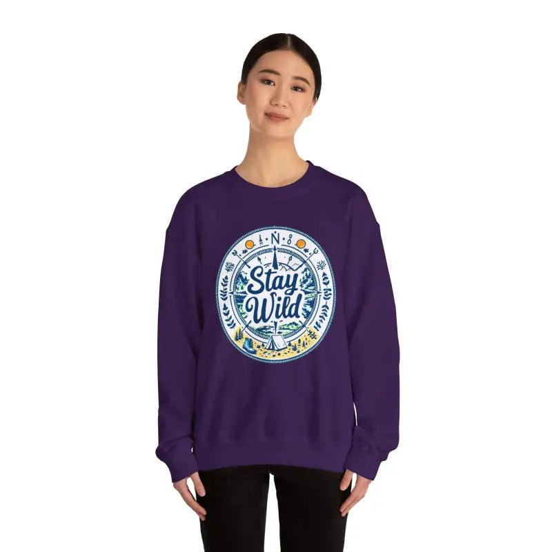 Stay Wild Nature Explorer Sweatshirt For Outdoor Lovers Unisex Cozy Clothing - Ocean State Styles