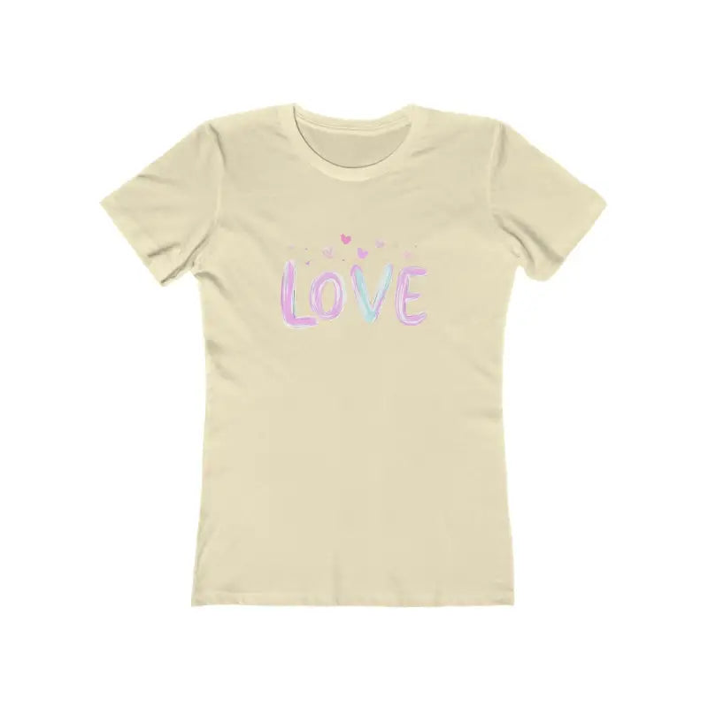 Stylish Love Tee for Women in Pink Turquoise Beige - Ocean State Styles