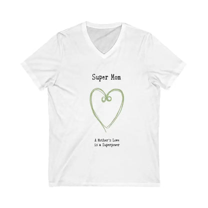 Stylish V Neck T Shirt for Super Moms in elegant white, perfect for casual wear