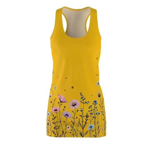 Stylish Yellow Floral Tank Dress for Effortless Elegance - Ocean State Styles