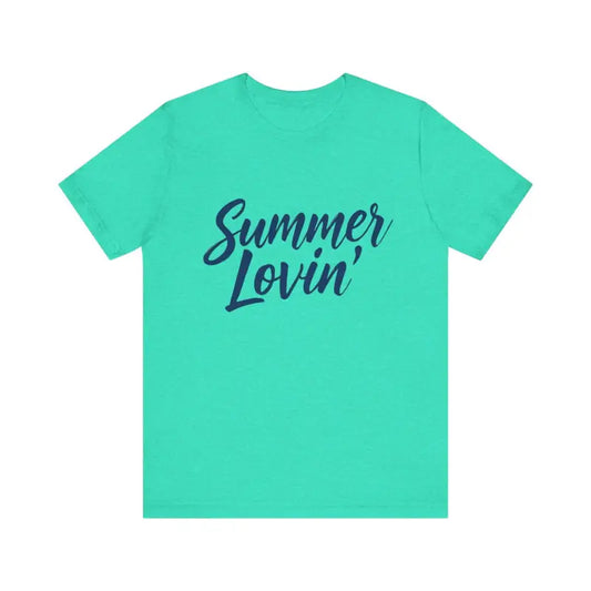 Summer Lovin Unisex Jersey Tee Beige Peach Aqua Style - Ocean State Styles