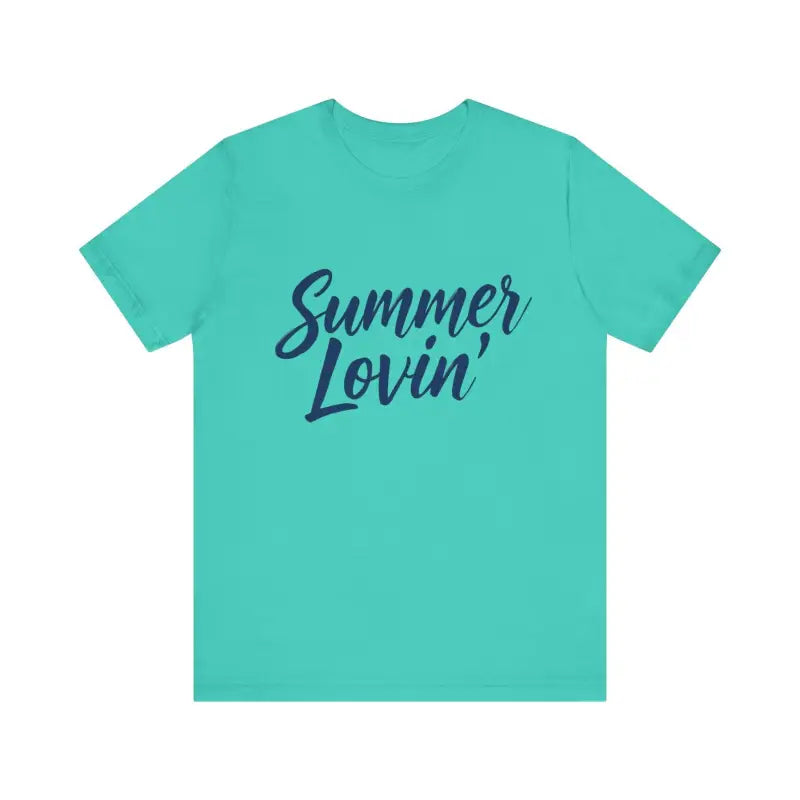 Summer Lovin Unisex Jersey Tee Beige Peach Aqua Style - Ocean State Styles