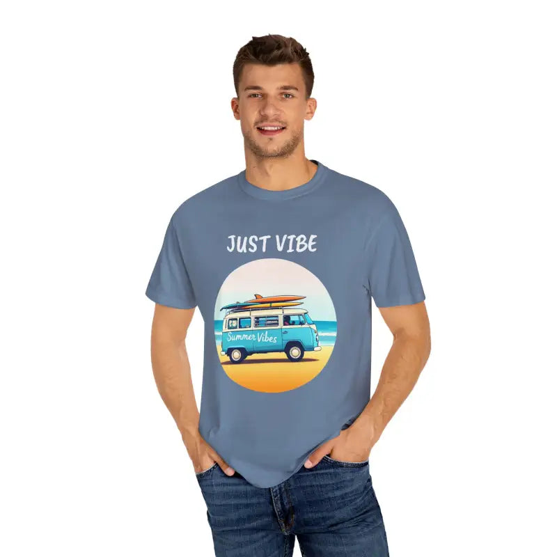 Summer Vibes Unisex Garment Dyed T Shirt with Van Graphics - Ocean State Styles