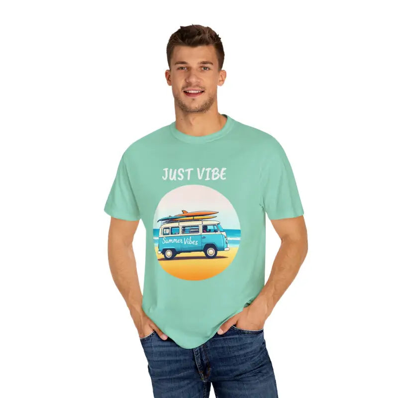 Summer Vibes Unisex Garment Dyed T Shirt with Van Graphics - Ocean State Styles