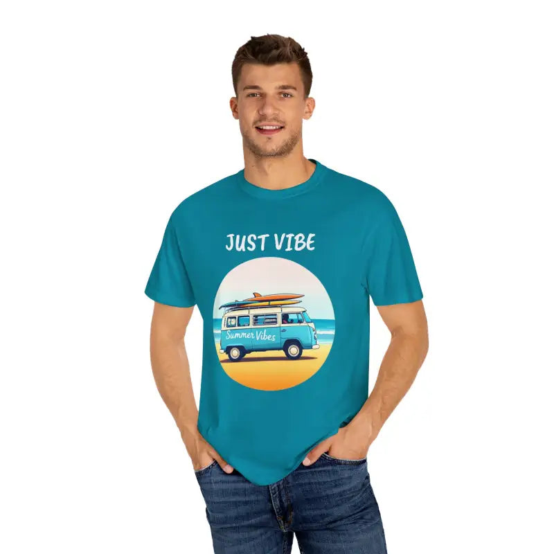 Summer Vibes Unisex Garment Dyed T Shirt with Van Graphics - Ocean State Styles