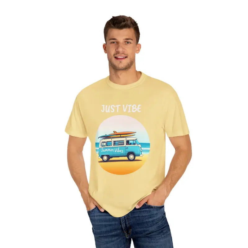 Summer Vibes Unisex Garment Dyed T Shirt with Van Graphics - Ocean State Styles