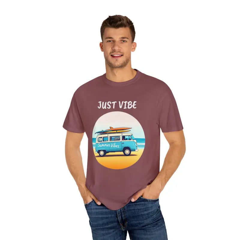 Summer Vibes Unisex Garment Dyed T Shirt with Van Graphics - Ocean State Styles