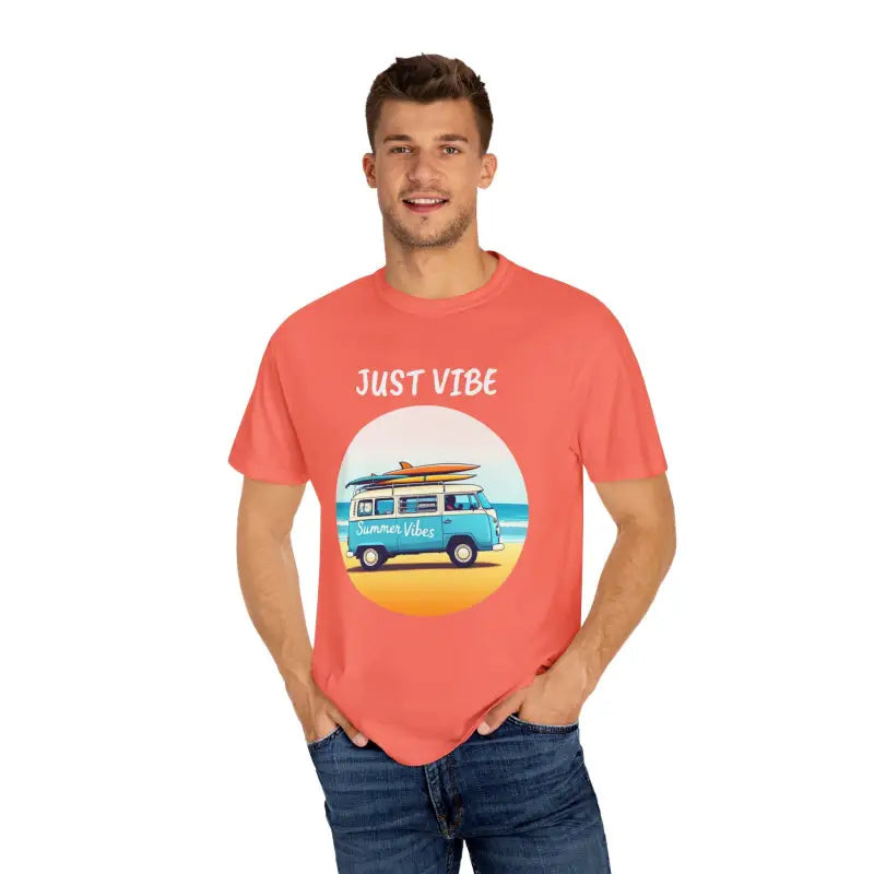 Summer Vibes Unisex Garment Dyed T Shirt with Van Graphics - Ocean State Styles
