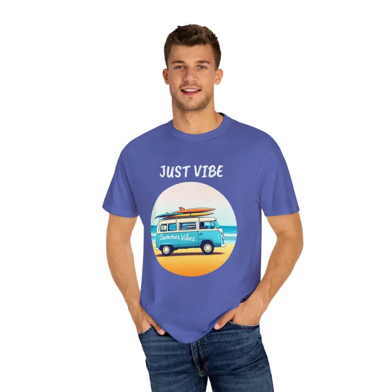Summer Vibes Unisex Garment Dyed T Shirt with Van Graphics - Ocean State Styles