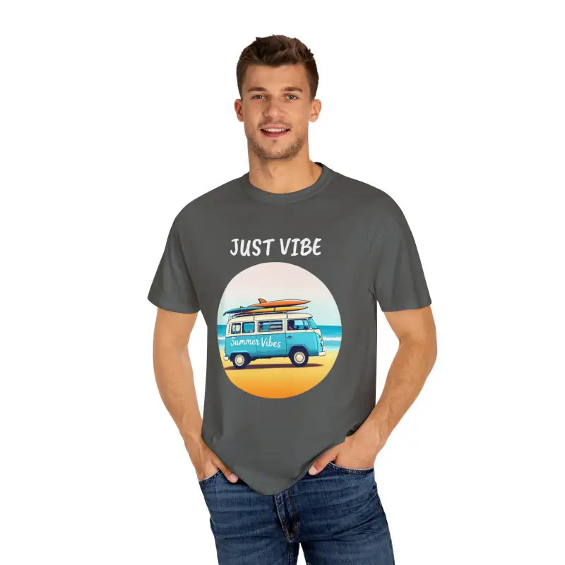 Summer Vibes Unisex Garment Dyed T Shirt with Van Graphics - Ocean State Styles