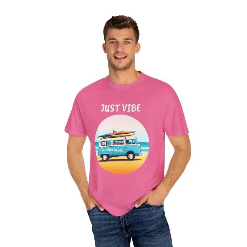 Summer Vibes Unisex Garment Dyed T Shirt with Van Graphics - Ocean State Styles